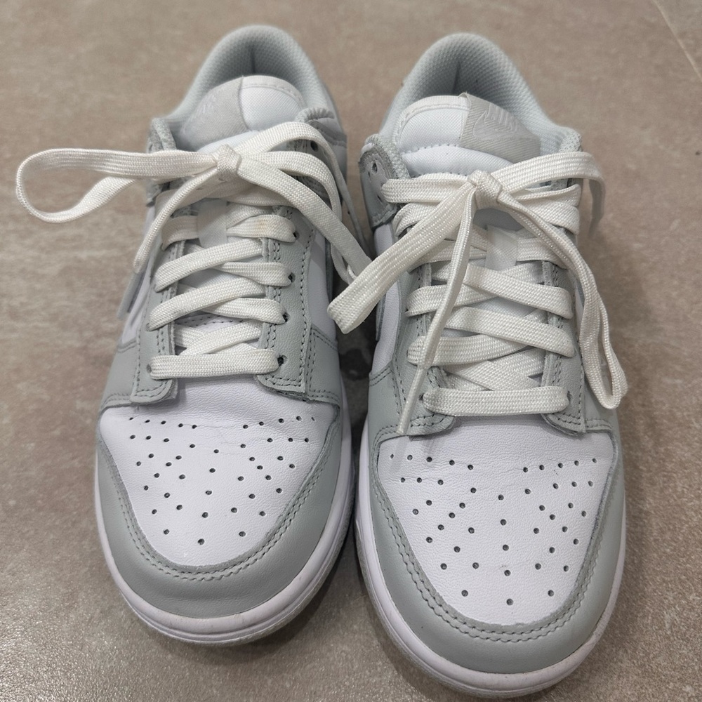 Women’s Nike Dunk Low; white/white/photon dust